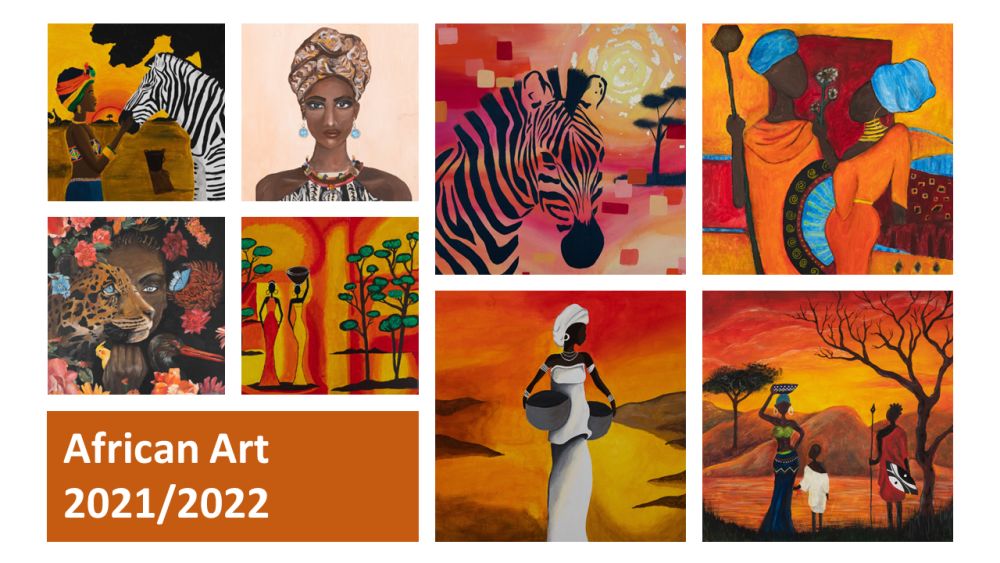 Kunstprojekt African Art Schuljahr 2021 2022